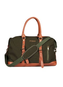 MOUNTHOOD MOUNTHOOD Duffle Bag for Men and Women-Premium Quality Long Lasting Canvas with Faux Leather-Green  - Image 1