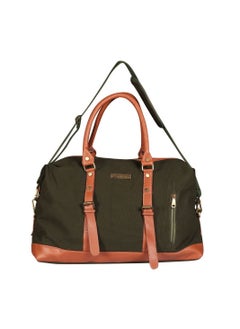 MOUNTHOOD MOUNTHOOD Duffle Bag for Men and Women-Premium Quality Long Lasting Canvas with Faux Leather-Green  - Image 4