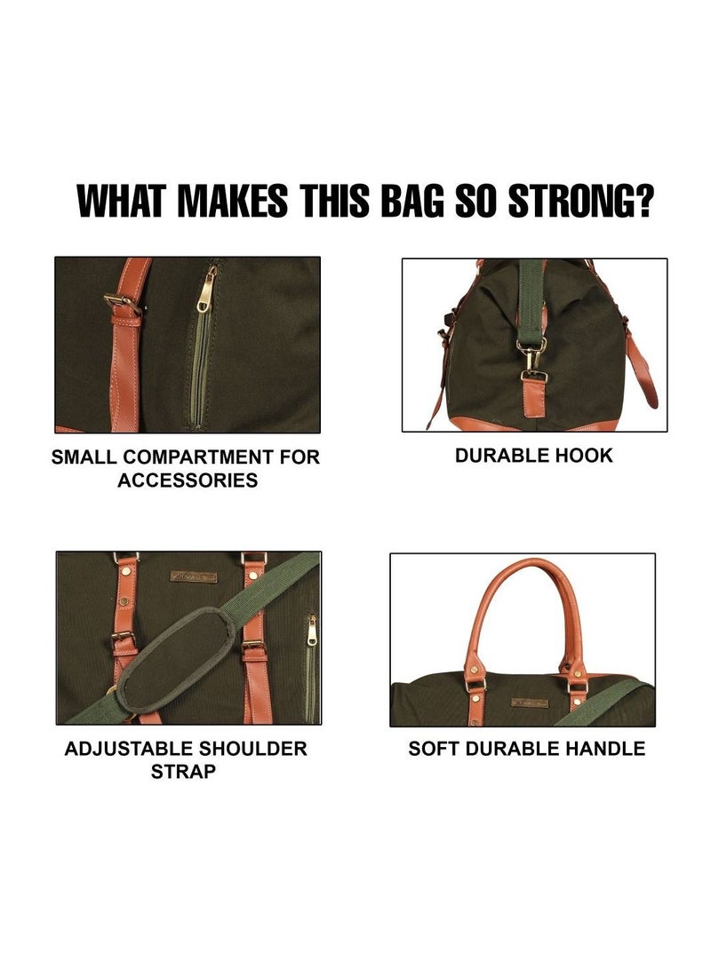 ماونت هود حقيبة دفل من MOUNTHOOD للرجال والنساء - قماش عالي الجودة يدوم طويلاً مع جلد صناعي - أخضر - Image 3