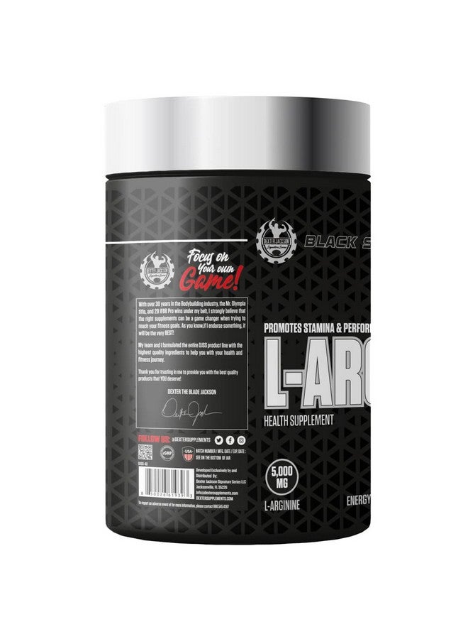 DEXTER JACKSON سلسلة دكستر جاكسون التوقيعية سلسلة سوداء L-أرجينين - 5000 ملغ | مكمل صحي | 30 حصة، 120 قرص - Image 2