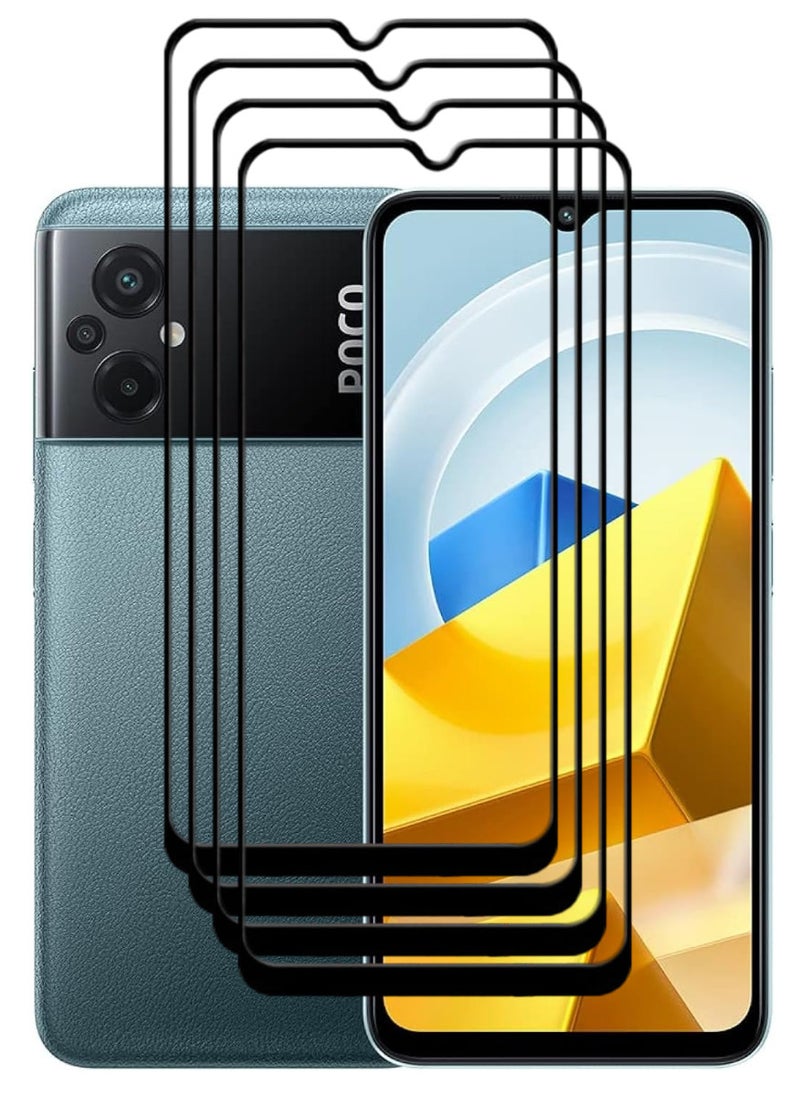 ACLIX 4 Pieces Antistatic ESD Dustproof Premium Quality High Definition Tempered Glass Screen Protector Designed For Xiaomi Poco M5 - Image 1