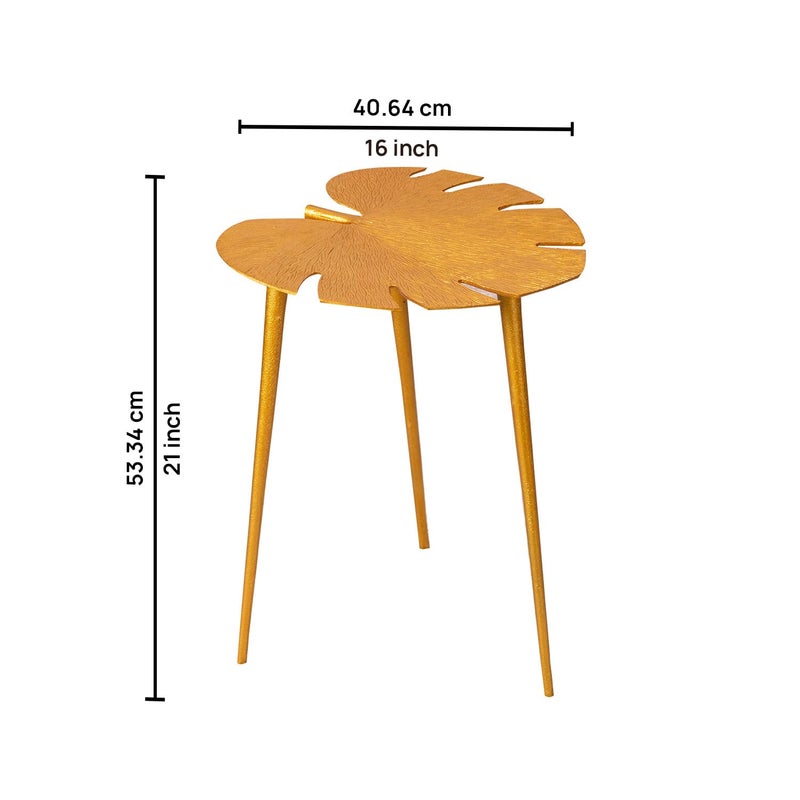 Nestroots Gold Metal Side Table for Living Room Bedroom Balcony 21 Inches Height Modern Design - Image 2