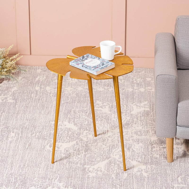 Nestroots Gold Metal Side Table for Living Room Bedroom Balcony 21 Inches Height Modern Design - Image 1