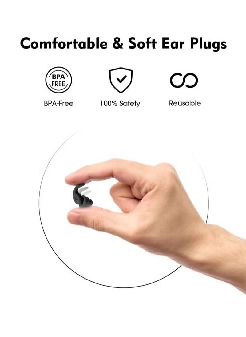KIIUMI - Soundproof Earplugs, Ear Plugs for Sleeping, Reusable Silent Anti-Noise Dormitory Nap, with 40dB Highest NRR Airplanes Swimming Concerts Travel (2 Pairs) - Image 1