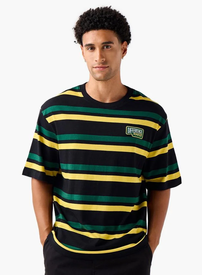 Splash FAV Men Regular Fit Crew Neck Short Sleeves Striped T-shirt