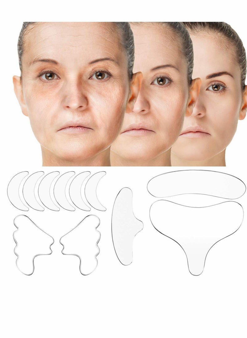 Excefore لصقات تجاعيد، لصقات رفع الوجه، لصقات تجاعيد الصدر، 11 لصقة تجاعيد صدر سيليكون قابلة لإعادة الاستخدام، لصقات تجاعيد الرقبة سيليكون، مجموعة لاصقات الجبهة، لصقة الثدي، لصقة العين والخد - Image 3