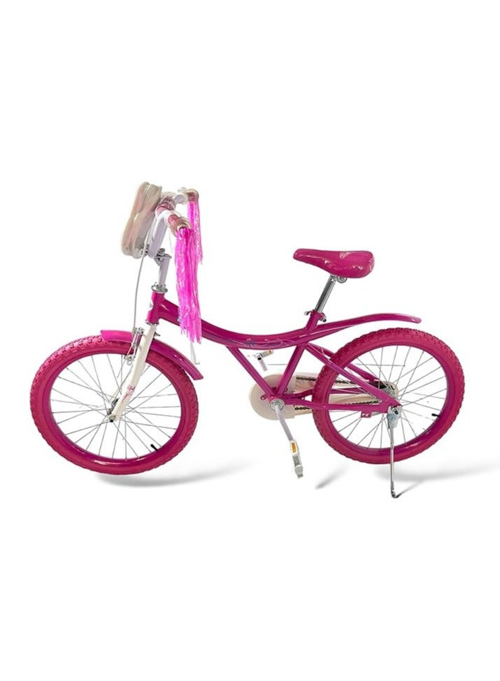 AL BADER Freestyle Kids Bike 20 Inch Bicycle for Girls Ages 8-16 Years, Pink Color, With Kickstand, Colored Air Tires, With Small Bag, Hand & Foot Brakes, High Reliability Cycling Kickstand. - Image 1