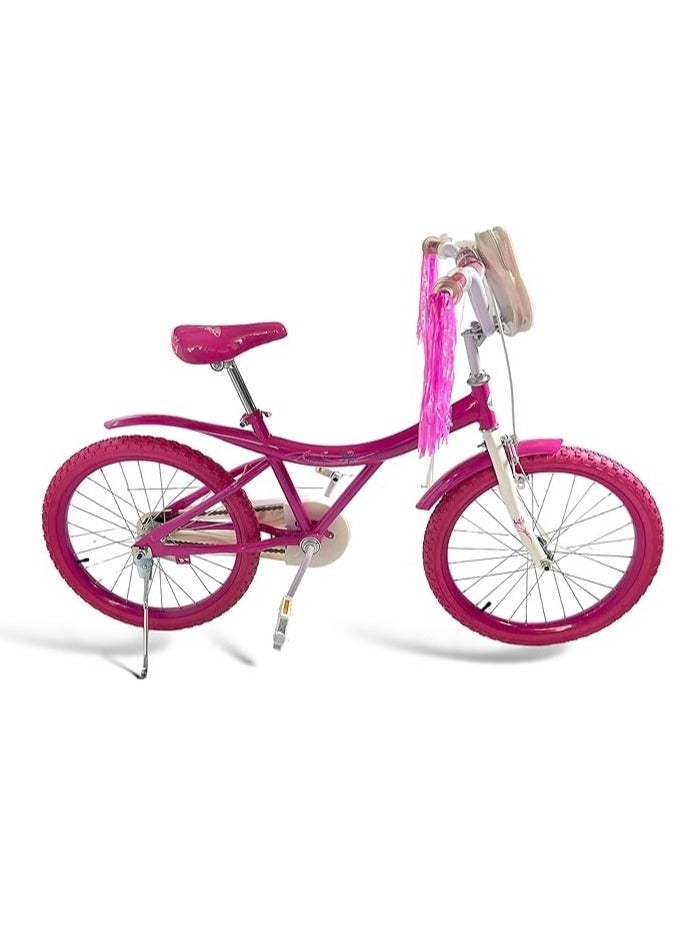 AL BADER Freestyle Kids Bike 20 Inch Bicycle for Girls Ages 8-16 Years, Pink Color, With Kickstand, Colored Air Tires, With Small Bag, Hand & Foot Brakes, High Reliability Cycling Kickstand. - Image 5