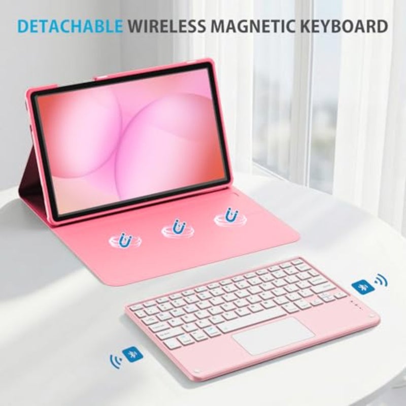 Touchpad Keyboard Case for 2025 11 Galaxy Tab A11+/ 2023 A9+ 5G/Wi-Fi;Detachable Wireless Keyboard with Pencil Holder Folio Cover for Galaxy Tab A11 Plus/ A9 Plus 11-Inch - Image 4