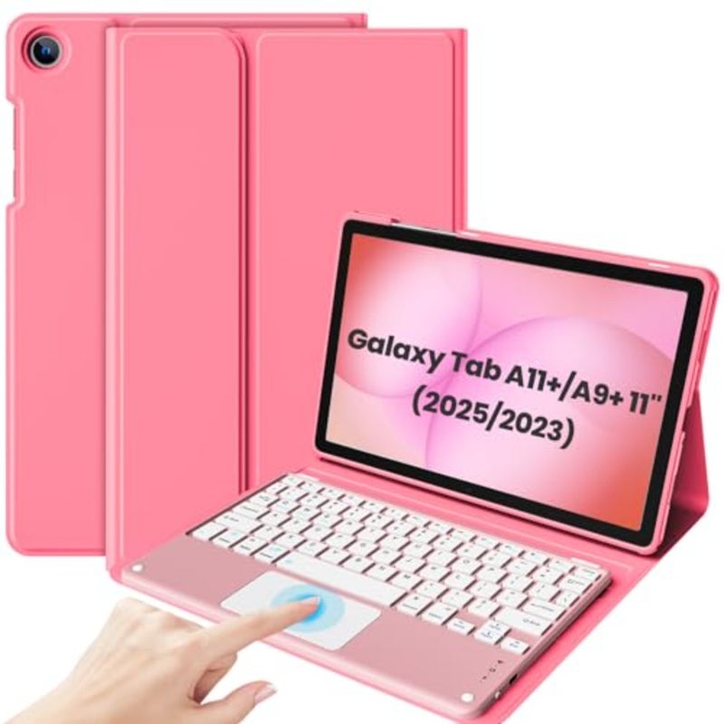Touchpad Keyboard Case for 2025 11 Galaxy Tab A11+/ 2023 A9+ 5G/Wi-Fi;Detachable Wireless Keyboard with Pencil Holder Folio Cover for Galaxy Tab A11 Plus/ A9 Plus 11-Inch - Image 1