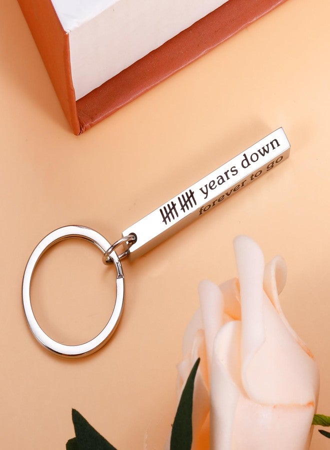 KINMES 10 Years Anniversary Tin Gifts for Him Her - 1PC 10th Anniversary Keychain Gifts for Husband Wife Couple, Ten Wedding Anniversary Present for Men Women - Image 4