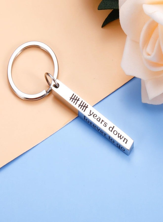 KINMES 10 Years Anniversary Tin Gifts for Him Her - 1PC 10th Anniversary Keychain Gifts for Husband Wife Couple, Ten Wedding Anniversary Present for Men Women - Image 2