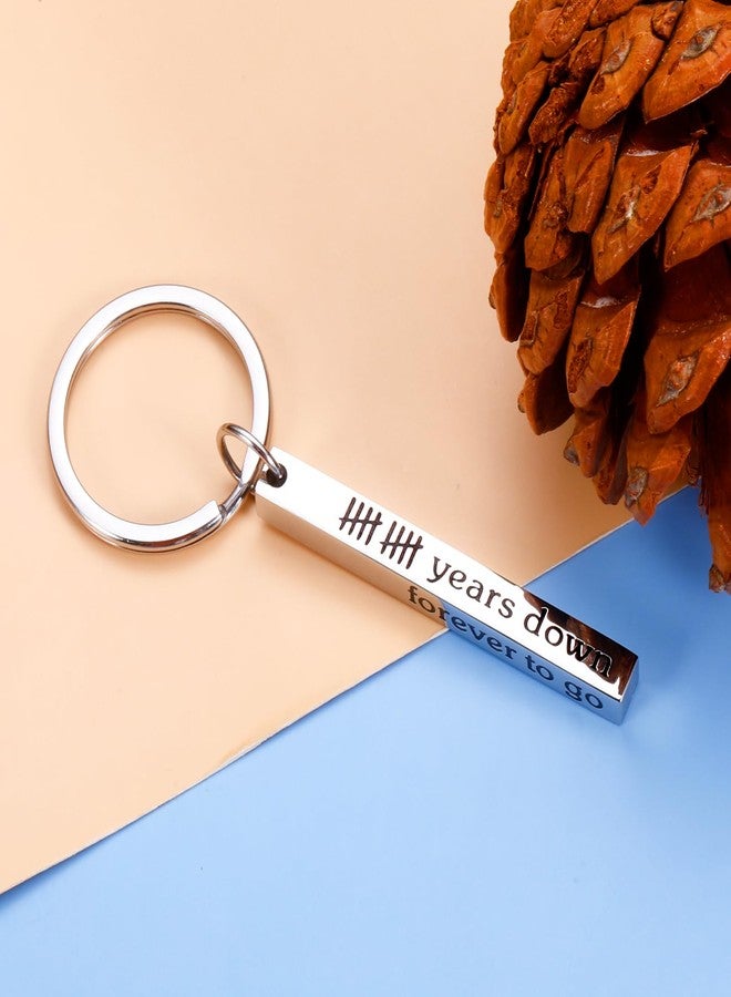 KINMES 10 Years Anniversary Tin Gifts for Him Her - 1PC 10th Anniversary Keychain Gifts for Husband Wife Couple, Ten Wedding Anniversary Present for Men Women - Image 5