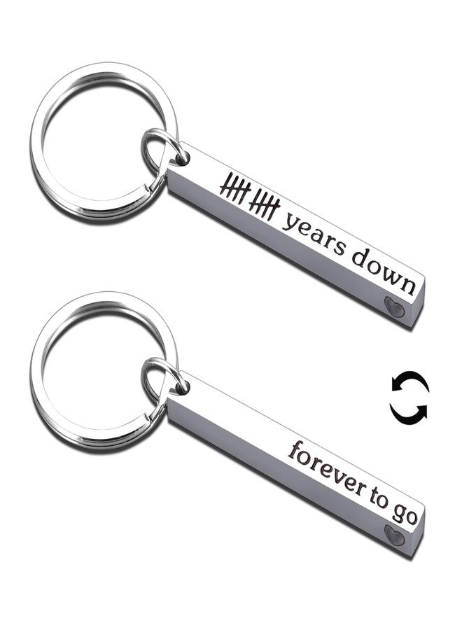 KINMES 10 Years Anniversary Tin Gifts for Him Her - 1PC 10th Anniversary Keychain Gifts for Husband Wife Couple, Ten Wedding Anniversary Present for Men Women - Image 1
