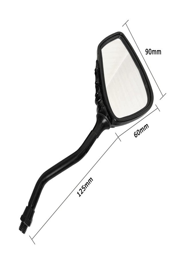 MOTLTECH Motorcycle Mirrors Universal 8mm/10mm Skull Hand Motorcycle Rear View Side Mirrors for Harley Honda Kawasaki Suzuki Yamaha,black - Image 2
