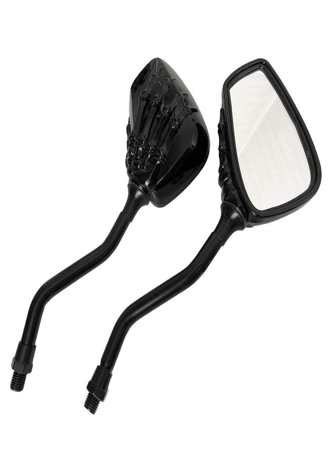 MOTLTECH Motorcycle Mirrors Universal 8mm/10mm Skull Hand Motorcycle Rear View Side Mirrors for Harley Honda Kawasaki Suzuki Yamaha,black - Image 4