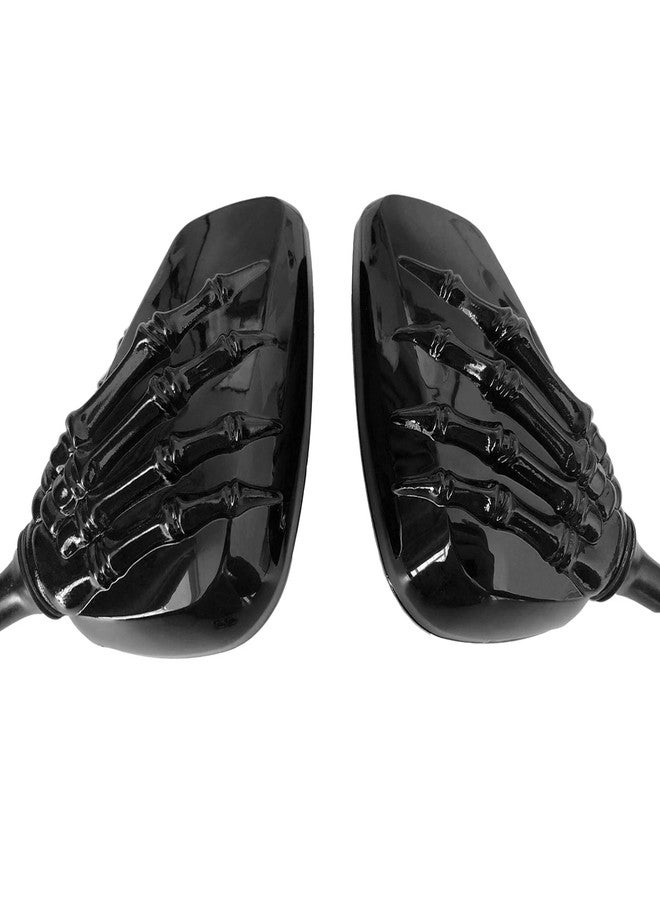 MOTLTECH Motorcycle Mirrors Universal 8mm/10mm Skull Hand Motorcycle Rear View Side Mirrors for Harley Honda Kawasaki Suzuki Yamaha,black - Image 3