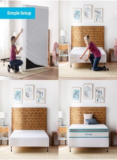 LINENSPA Linenspa Box Spring Encasement King, Complete Protection with Zipper, Waterproof Box Spring Protector King, White 
