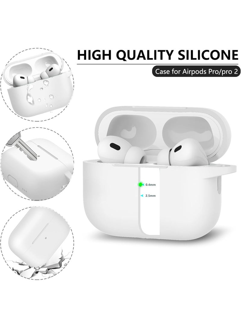 Soft Silicone Protective Case Cover for AirPods Pro 2 with Cleaner Kit and Keychain - Image 3