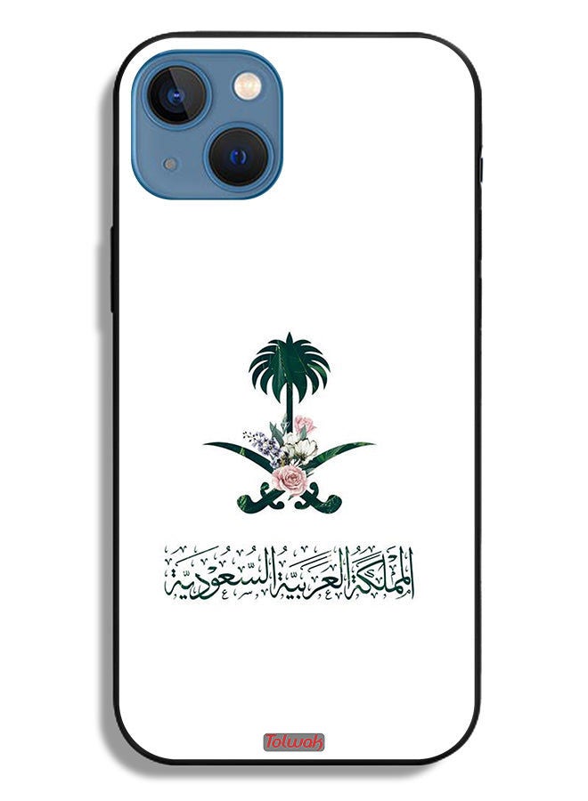 Tolwak Apple iPhone 13 Protective Case Kingdom Of Saudi Arabia Sign Of Flowers - Image 2
