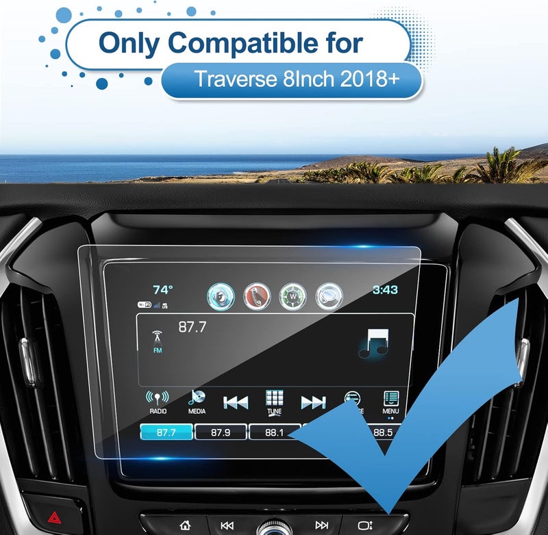 Coleya Tempered Glass Screen Protector for 2018-2022 Chevrolet Traverse 8 Inch - Image 2