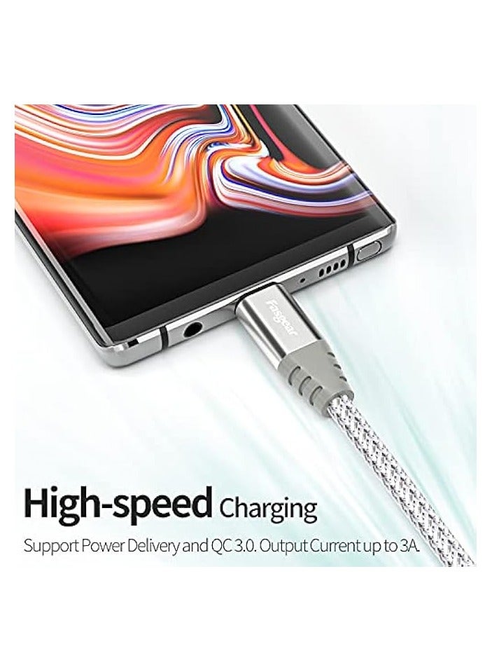 فاسجير كابل تمديد USB C: سلك موسع من النوع C ذكر إلى أنثى متوافق مع شاحن Magsafe | ماج شحن لاسلكي آمن | جميع الأجهزة من النوع C 2.0 - نقل بيانات بسرعة 480 ميجابت في الثانية (6 أقدام، أبيض) - Image 3