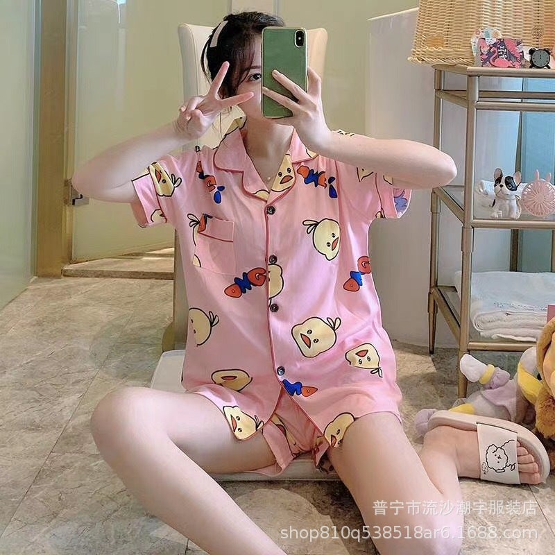 بدلة بيجاما قصيرة الأكمام من إندونيسيا وماليزيا للنساء مع ياقة، مبيعات جيدة - Image 5