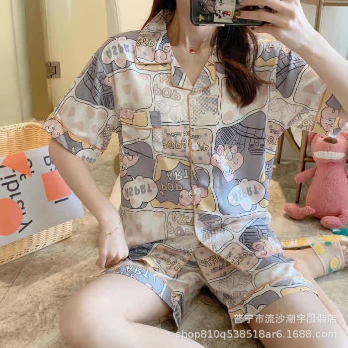 بدلة بيجاما قصيرة الأكمام من إندونيسيا وماليزيا للنساء مع ياقة، مبيعات جيدة - Image 3