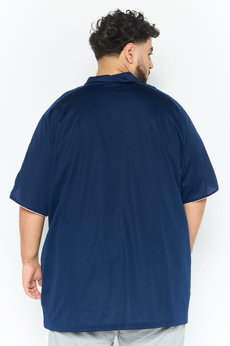 Adidas Men Sportswear Fit Brand Logo Polo Shirt, Navy Blue  - Image 3