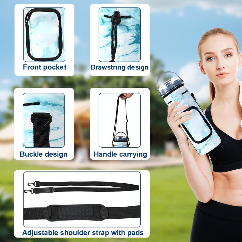 NUENSS-ROR حقيبة تخزين لجهاز الخلاط المحمول نينجا بلاست مع حزام كتف وجيب ملحق متوافقة مع نينجا BC151NV/BC51NV/BC151BK/BC151CR/BC151EM/BC151PR/BC151WH بلاست محمول (أزرق) - Image 5