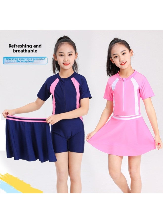 Loquat Quick-drying Children's Swimsuit Swimming Trunks Set Small And Medium-sized Children's Swimsuit Set Seaside Hot Spring Direct-Color:8176 Lake Blue- - Image 3