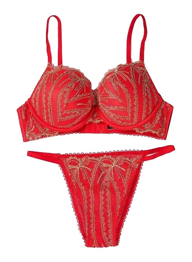 MARGOUN Women 34C / 75C Size Push Up Bra Set Soft Breathable Transparent Lace Panties Lingerie Suit Adjustable Women Underwear - Image 4