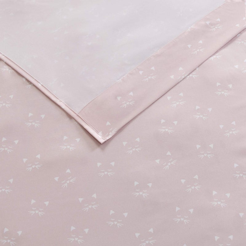 Intelligent Design Microfiber Cozy Bed Sheet Set, Modern All Season Bedding & Pillowcases, Premium 14" Elastic Pocket Fits up to 16" Mattress, Queen Pink Cats 4 Piece - Image 2