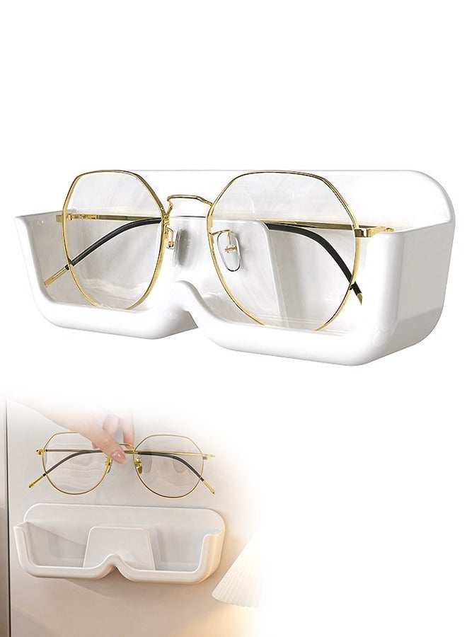 Generic Eyeglass Holder Glasses Stand Storage Rack, Wall Mounted Sunglasses Storage Organizer, Plastic Glasses Frame Display Stand (White)  - Image 1