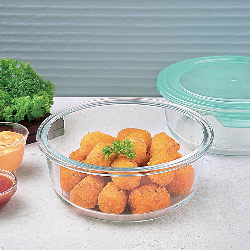 La Opala Cook Serve Store 100% Borosilicate Glass Storage Container | Simply Store with Lid | Round 950 ml | Microwave & Oven Proof | Dishwasher & Freezer Proof | Strong & Durable | Transparent - Image 5