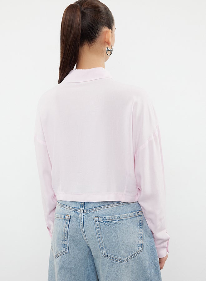 Pink Knot Detailed Woven Blouse TWOSS23BZ00442