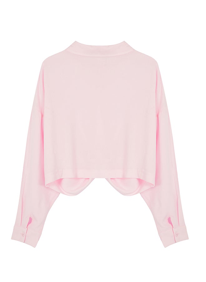 Pink Knot Detailed Woven Blouse TWOSS23BZ00442