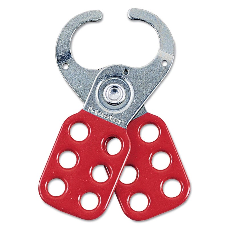 MasterLock 421 Lockout Tagout Hasp with Vinyl-Coated Handle and Extended Jaw, Red, "1-1/2"" Inside jaw Diameter" - Image 4