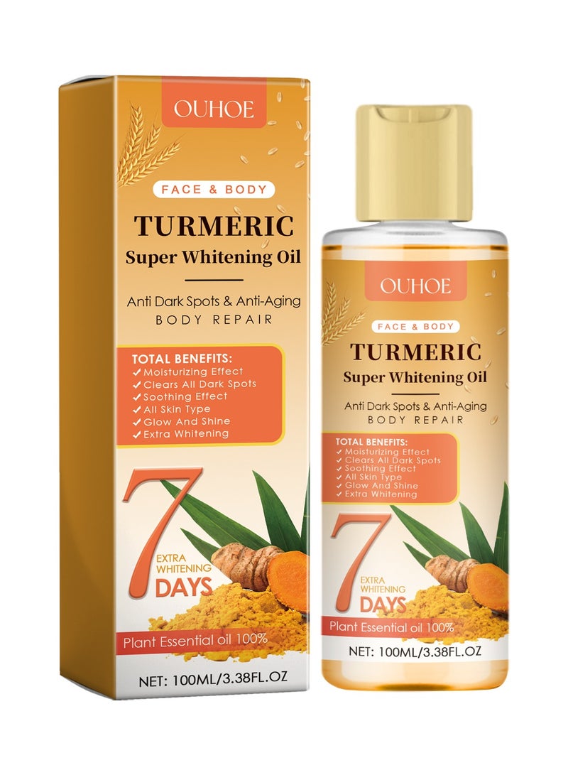 OUHOE Turmeric whitening skin care oil. Repair skin barrier. Soften, firm. Brighten and whiten. Fade joint darkness. - Image 1