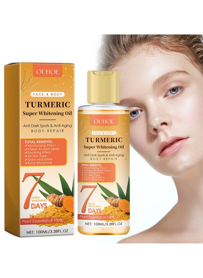 OUHOE Turmeric whitening skin care oil. Repair skin barrier. Soften, firm. Brighten and whiten. Fade joint darkness. - Image 2