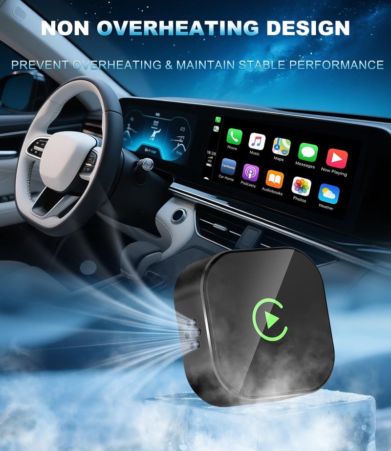 مُحول CarPlay لاسلكي 2025 لجهاز أبل، يتحول محول CarPlay سلكي إلى لاسلكي، تصميم USB-C/نوع C، توصيل و تشغيل، مخصص فقط لسيارات Apple CarPlay وأجهزة iPhone بنظام iOS 10 أو أعلى - Image 5