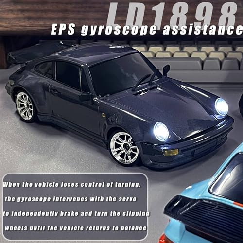 FLYCOLOR LD1898 118 RC Drift Car GTR R34 24GHz RWD with Gyroscope onRoad Alloy Body Shell Racing Cars Radio Control Purple - Image 5
