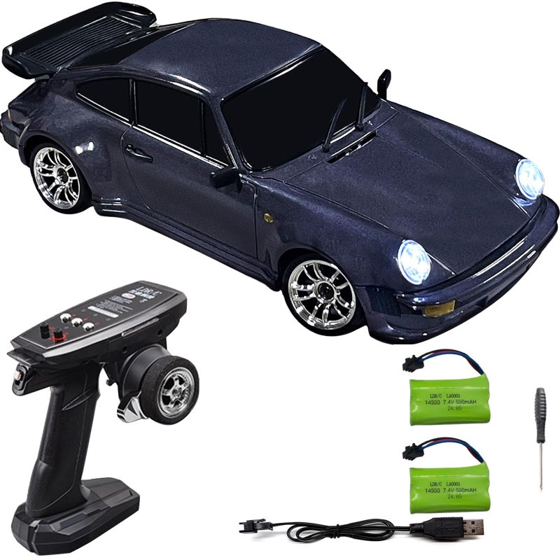FLYCOLOR LD1898 118 RC Drift Car GTR R34 24GHz RWD with Gyroscope onRoad Alloy Body Shell Racing Cars Radio Control Purple - Image 3