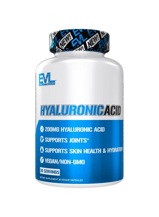 Evlution Vegan Dietary Hyaluronic Acid Supplement Nutrition 200mg Hyaluronic Acid Capsules Dry Skin Supplement for Women and Men for Itchy or Damaged Skin - High Potency Bioavailable Non GMO Formula - Image 1
