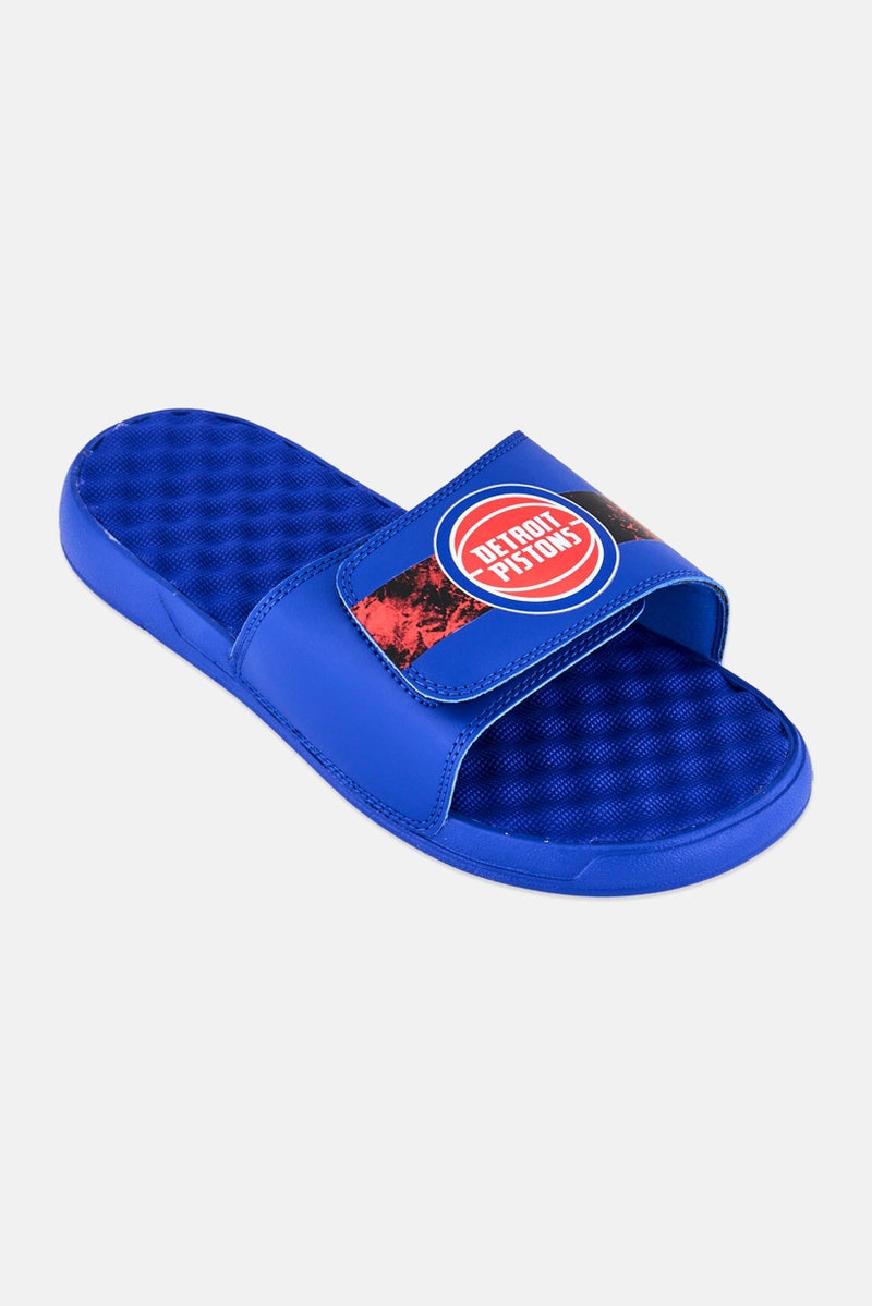 ISlide Men Detroit Piston Primary Logo Slip On Slides, Blue - Image 1