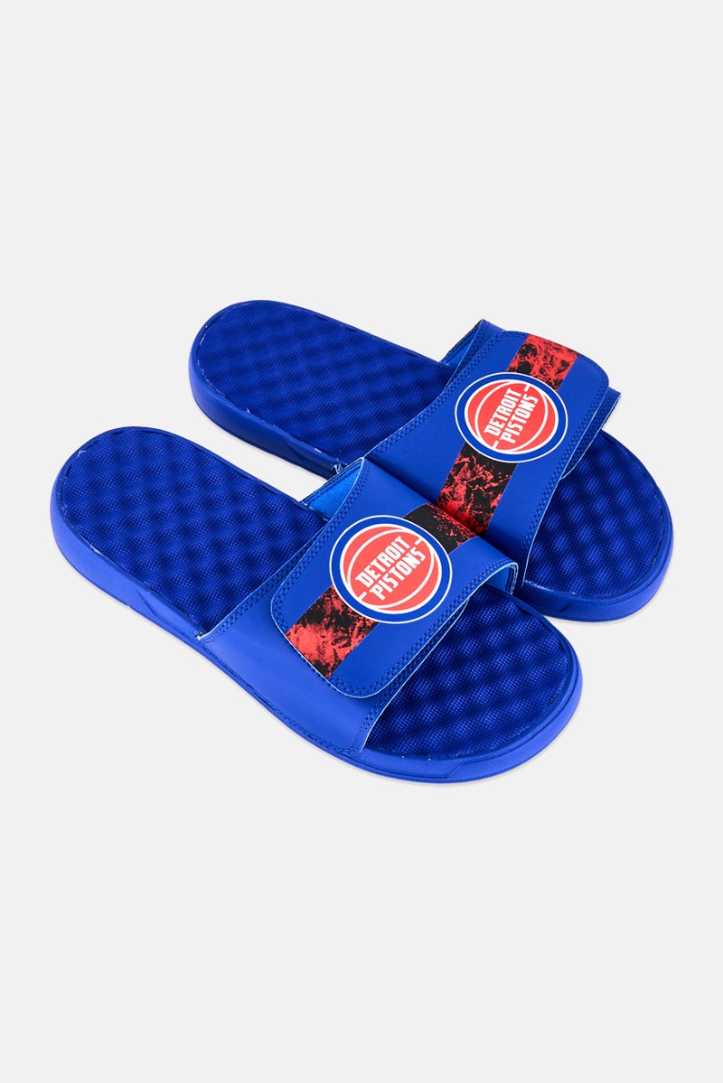 ISlide Men Detroit Piston Primary Logo Slip On Slides, Blue - Image 2