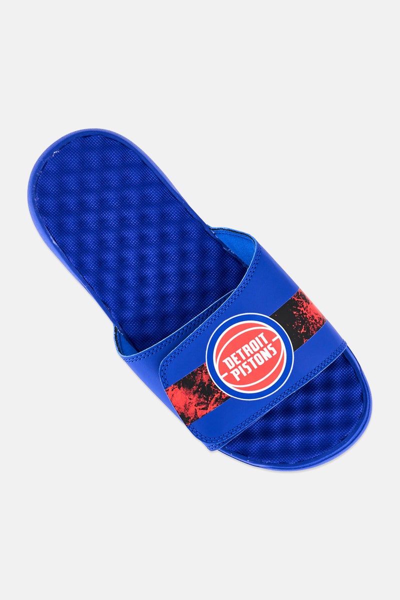 ISlide Men Detroit Piston Primary Logo Slip On Slides, Blue - Image 4