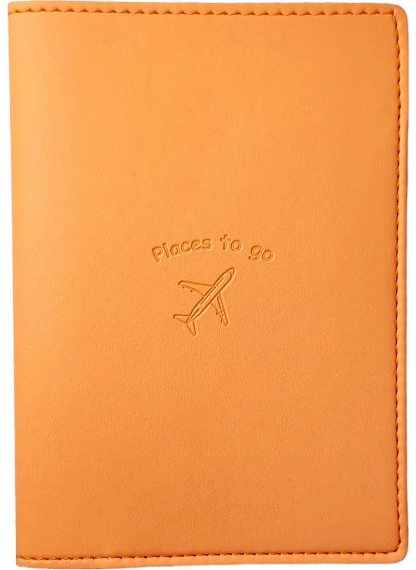 Smyrna Acar Mira Vegan Leather Passport Cover Passport Travel Wallet Light Orange