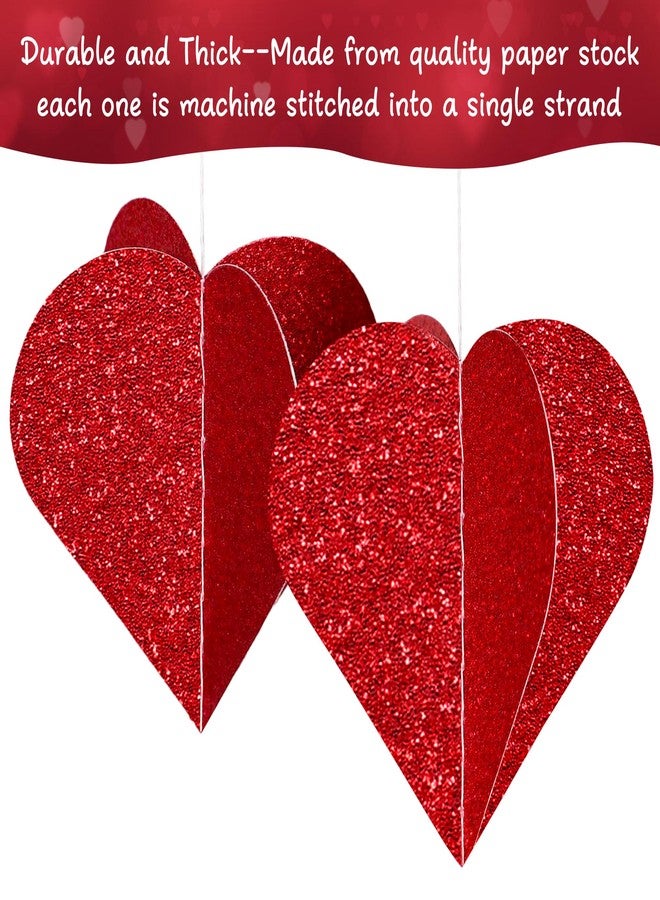 Maniaacer 3D Red Heart Paper Garland Valentines Day Decorations 59Ft Heart Hanging Streamer Banner Valentines Hanging String Hearts for Valentine's Day Wedding Birthday Bachelorette Engagement Party, 6 Pack - Image 4