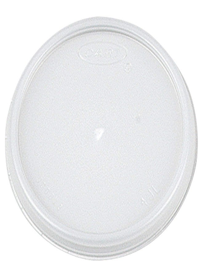 Dart Plastic Lids, 4oz Cups, Translucent, 100/Sleeve, 10 Sleeves/Carton - Image 1